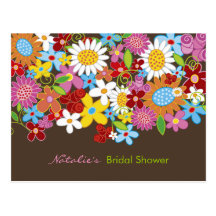 Spring Flowers Bridal Shower Invitation Postcard