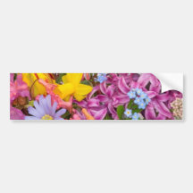 SPRING FLOWERS COLORFUL ASSORTMENT NATURE BEAUTY BUMPER STICKER