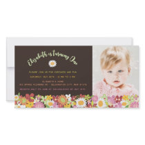 Spring Flowers Garden Birthday Invite Photo Card