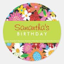 Spring Flowers Garden Party Favours Label / Sticke
