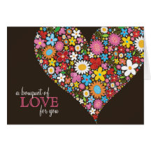 Spring Flowers Heart Love Valentine Greetings Greeting Cards