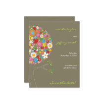 Spring Flowers Pop Tree Save The Date Postcard