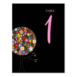Spring Flowers Pop Tree Table Number Postcard