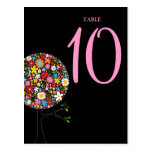 Spring Flowers Pop Tree Table Number Postcard