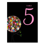 Spring Flowers Pop Tree Table Number Postcard
