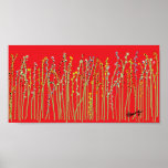 "SPRING FLOWERS" Red Collection Print