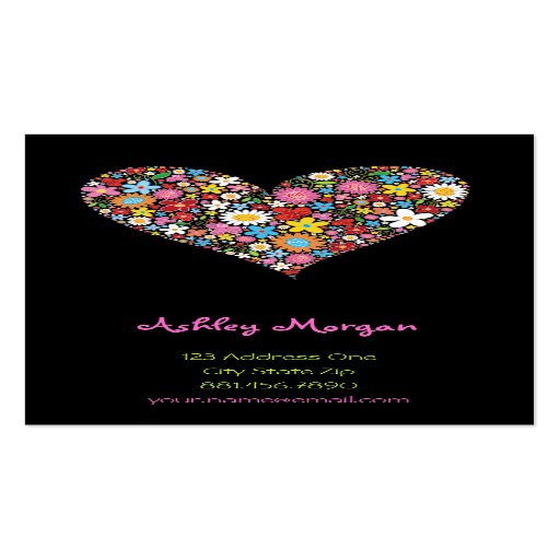 Spring Flowers Valentine Heart Love Profile Card Business Card