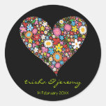 Spring Flowers Valentine Heart Thank You Sticker