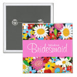 Spring Flowers Wedding Custom Name Tag / Button