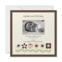 Spring Garden Photo Birth Announcement