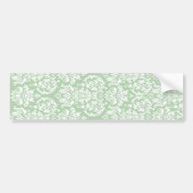 Spring Green Damask Bumper Stickers