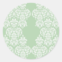 Spring Green Damask Stickers