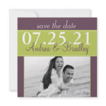 Spring Green & Eggplant Save the Date Card