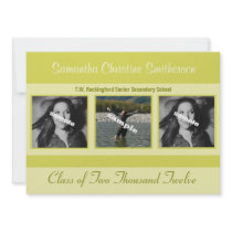 Spring Green Three  Photo Grad Announcement