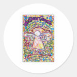 Spring Hearts Angel Round Sticker