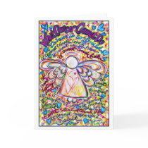 Spring Hearts Cancer Angel Greeting Card