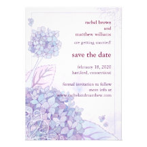 Spring Hydrangea + Swirls Wedding Save the Date Announcement