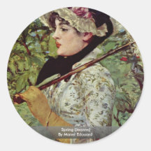 Spring (Jeanne) By Manet Edouard Sticker