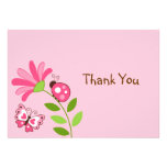 Spring Ladybug Butterfly Flat Thank You Note Cards Custom Announcements