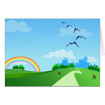 Spring landscape, card