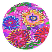 Spring Love For You -  Vibrant Foral Romance V1 Round Stickers