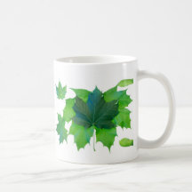 Spring maple leaves and seed pods coffee mugs