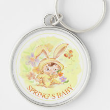 Spring New Baby Rabbit Illustration Key Chains