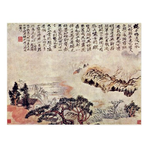 Spring On The Min River By Tao Chi (Best Quality) Post Card