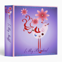 Spring Pink Bird Of Happiness Binders