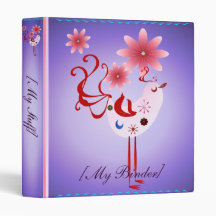 Spring Pink Bird Of Happiness Binders