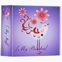 Spring Pink Bird Of Happiness Binders