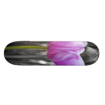 Spring Purple Tulip on Black and White Skate Boards