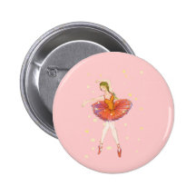 Spring Recital Ballerina Button