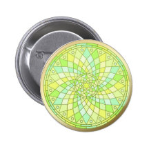 Spring Renewal Gold Trim Mandala button