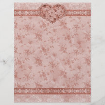 spring romance pink floral and lace heart personalized flyer