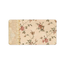 spring romance victorian rose pattern custom address label