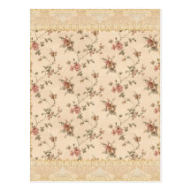 spring romance victorian rose pattern postcards