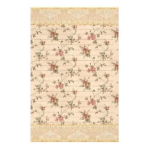 spring romance victorian rose pattern stationery design