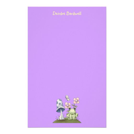 Spring Stuff · Frog & Mushroom Custom Stationery