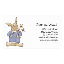 Spring Time · Easter Bunny with Flowers Business Card Template