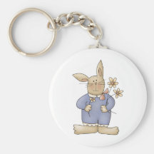 Spring Time · Easter Bunny with Flowers Keychains