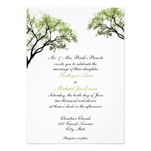 Spring Trees Wedding Invitation