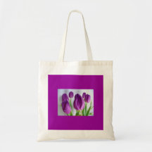 Spring Tulip Shopping Tote Canvas Bag