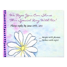 Spring Watercolor Jewish Bat Mitzvah Invitation