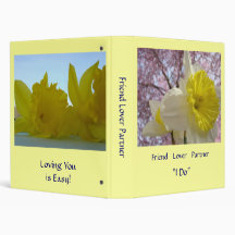 Spring Wedding Book Binder Daffodil flowers I DO