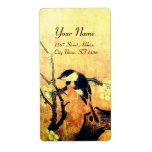 SPRING , yellow brown Shipping Labels