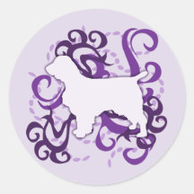 Springer spaniel pourpre de Gallois de remous Autocollant Rond