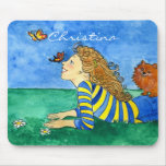 Springtime Butterflies Customizable Name Mouse Pad