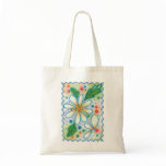 Springtime Flowers Drawing Retro Psychedelic Daisy Tote Bags