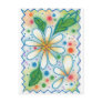 Springtime Flowers Drawing Retro Psychedelic Daisy Postcard